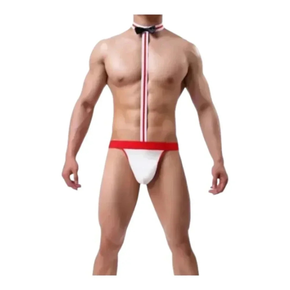 Red Mens Sexy Bowtie Underwear Gifts for Men
